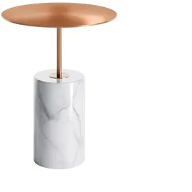 Steinberg Serie 541 Beistelltisch, mit Marmorsockel, rund, 400x400x525mm, SOLIDSurface, 541710052RG, Farbe: Rose Gold