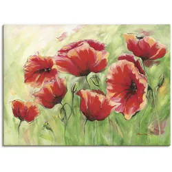 Wandbild ARTLAND "Rote Mohnblumen II", rot (farbe bild(er): rot), B:130cm H:90cm T:1,8cm, Canvas, Leinwand, Bilder, als Leinwandbild, Poster in verschied. Größen