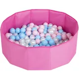 Petsona Hundepool Für Hunde Faltbarer Hunde Pool Hundeplanschbecken Mit Bunten Bällen, Hundebadewanne Spielbereich Für Hunde Und Planschbecken Katzen, Pink: Babyblau/Puderrosa/Perle