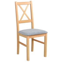 Beautysofa Esszimmerstuhl Stuhl Nilo X (2 Stk. pro Satz) aus Holz mit gepolstertem Sitz (6 St), Beine in: Buche, Sonoma, Stirling, Nussbaum, Schwarz und Weiß grau