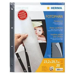 HERMA Fotokarton Fotoblätter schwarz 230 g/qm 20 Blatt