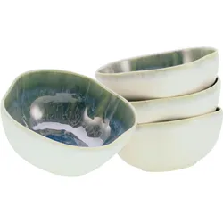 Schüssel CREATABLE "Yuki", grün (grün, blau), Ø:16cm, Steinzeug, Schüsseln, Reaktiv-Digitaldruck, jedes Stück ein Unikat, Ø 16 cm