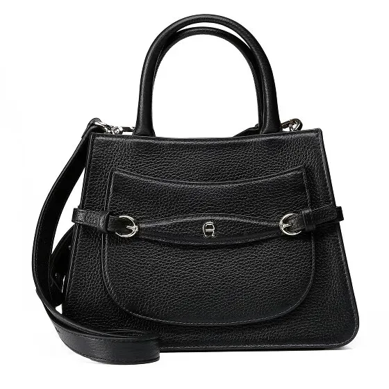 AIGNER Cavallo Handtasche Leder 24 cm  schwarz