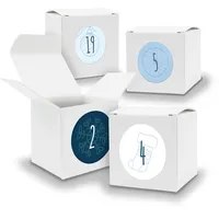 Adventskalender zum Füllen 24x Würfelbox 650mm WEISS inkl Stickerbogen V04 Z12