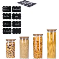 George's 4er Set Vorratsglas mit Bambusdeckel, luftdicht & stapelbar