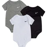 Nike Body NIKE SPORTSWEAR "für Babies", Jungen, Gr. 68 (6), N-Gr, schwarz-weiß (weiß, grau, schwarz), Jersey, Graumeliert (Obermaterial): 60% Baumwolle, 40% Polyester.