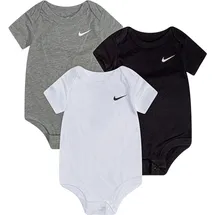 Nike Body NIKE SPORTSWEAR "für Babies", Jungen, Gr. 68 (6), N-Gr, schwarz-weiß (weiß, grau, schwarz), Jersey, Graumeliert (Obermaterial): 60% Baumwolle, 40% Polyester.