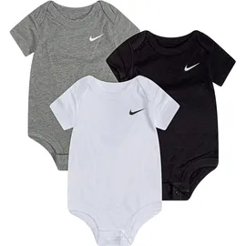 Nike Body NIKE SPORTSWEAR "für Babies", Jungen, Gr. 68 (6), N-Gr, schwarz-weiß (weiß, grau, schwarz), Jersey, Graumeliert (Obermaterial): 60% Baumwolle, 40% Polyester.