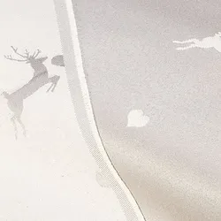 Jacquard "Hirsche & Herzen", grau/natur