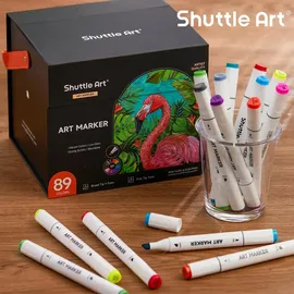 luxuskollektion 88 Bunte Alkohol Marker Set, mit Blender, doppelseitig