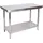Wiltec Edelstahl Tisch Arbeitstisch Edelstahltisch mit Ablage 120x60x85cm für Gastro Küche Werkstatt Garten Keller mit höhenverstellbare Füßen