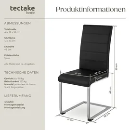Tectake tectake® Schwingstühle, Kunstleder schwarz