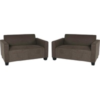 MCW Sofa-Garnitur Couch-Garnitur 2x 2er Sofa Moncalieri Stoff/Textil ~ braun