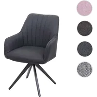 Mendler Esszimmerstuhl HWC-H73, Küchenstuhl Stuhl Armlehnstuhl, Retro Stahl Stoff/Textil