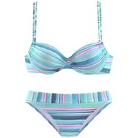 VENICE BEACH Bügel-Bikini Damen türkis-gestreift Gr.36 Cup E