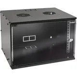 HMF 65707-02 Serverschrank 19 Zoll, 7 HE | 400 mm Tiefe | Glastür | Schwarz