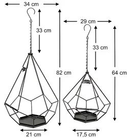 DanDiBo Ambiente Blumenampel 64 x 82 cm Schwarz
