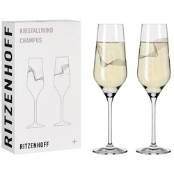 Ritzenhoff Champagnerglas Kristallwind, Kristallglas grau