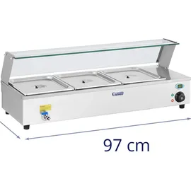 Royal Catering Bain Marie - 3 x GN - 1/2 - Ablasshahn