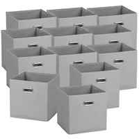 Zeller 12 Aufbewahrungsboxen mit Griff, Vlies - Grau