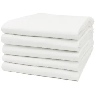 ZOLLNER 5er Set Flanellwindeln Spucktücher, Baumwolle 80x80 cm weiß
