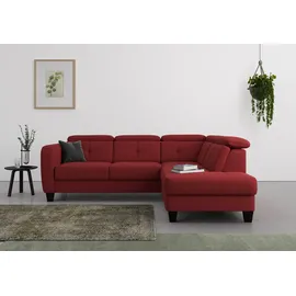 sit&more Ecksofa SIT & MORE "Belluci L-Form", rot (bordeaux), B:249cm H:85cm T:195cm, Sofas, Ecksofa, inklusive Federkern, wahlweise mit Bettfunktion und Bettkasten