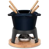 h.koenig La Fonderie 1890 Fondueset aus Gusseisen für 4 Personen Mont d'Arbois, - Blau