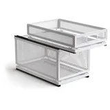 Ausziehbare Schublade KüChe, Schrankauszug Teleskopschublade, Küchenschrank Korbauszug, Kein Bohren und Nageln Erforderlich KüChenschublade (Doppelschicht,50 cm T x 35 cm B x 32cm H)