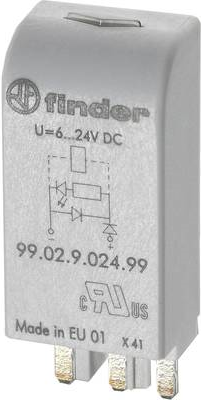 Finder Steckmodul mit LED, mit Freilaufdiode 1 St. 99.02.9.024.99 Leuchtfarbe: Grün Passend für Serie: Serie 90, Serie 92, Serie 94 (99.02.9.024.99)