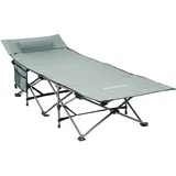 24MOVE® Feldbett Campingbett bis 150 kg In-und Outdoor Camping faltbar mit Seitentasche und Kissen