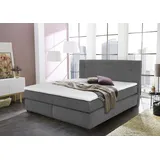 Jockenhöfer Boxspringbett »Family, inklusive 7-Zonen-TTFK-Matratzen und Kaltschaumtopper«, erhältlich in den Breiten 120,140 & 180cm, grau 403/19, , 74596929-0 Luxus-Microfaser flauschig,