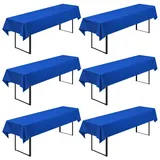 6 Stück Biertisch Tischdecke Universal für 50cm u.70cm Biertische Hussen für Biertisch, Biertischhussen Blickdichte Biertisch-Husse Bierzeltgarnitur Waschbar Biertischdecke 100x250cm(Königsblau)
