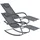 [en.casa] Liegestuhl, Caracena 2er Set 147x63x89cm Sonnenliege bis 120kg Schwingliege Schaukelnd Dunkelgrau