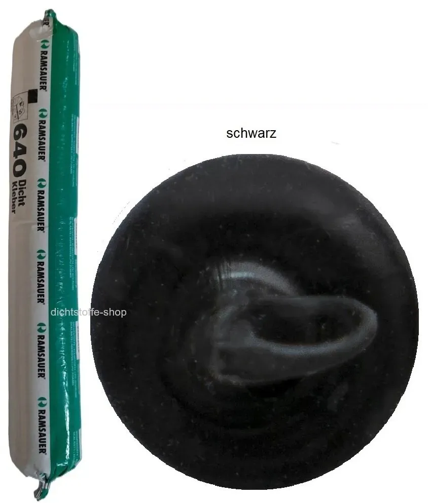 Ramsauer 640 Dicht Kleber schwarz 1K Hybrid Klebstoff 888g/600ml Beutel