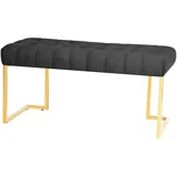 Kayoom Hockerbank, Schwarz, Gold, Metall, Kunststoff, 47x48x100 cm, Bsci, Esszimmer, Bänke, Sitzbänke