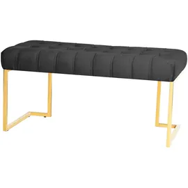 Kayoom Hockerbank, Schwarz, Gold, Metall, Kunststoff, 47x48x100 cm, Bsci, Esszimmer, Bänke, Sitzbänke