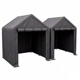 2er-set  Geräteschuppen 190x170x200cm, Fahrradgarage, Geräteschuppen, Garagenzelt, Gartenhaus Lagerzelt Fahrradschuppen Werkzeugzelt Lagergarage, Dunkelgrau