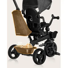 lionelo Dreirad mit Schubstange für Kinder ab 1,5 bis 5 Jahre, drehbarer Sitz, Magnesium-Rahmen, wartungsfreie Gummiräder, freies Rad, abnehmbares Vordach, 55 x 80 x 56 cm