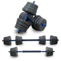 2in1 Hantelset Kurzhantel Langhantel Set 30 kg schwarz / blau