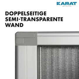 karat office Doppelseitige Trennwand 3-teilig Semi-Transparent