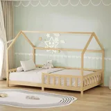ML DESIGN modern living Kinderbett Hausbett 120 x 200 cm Kiefer massiv natur beige