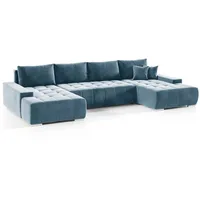 Fun Möbel Wohnlandschaft Sofa mit Schlaffunktion VOGAR Stoff Monolith
