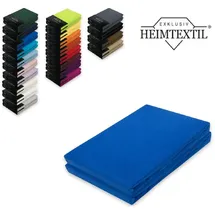 EXKLUSIV HEIMTEXTIL Spannbettlaken Jersey-Baumwolle 140 - 160 x 200 cm Royalblau 2 St.