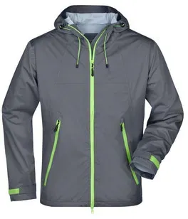 Herren Ultraleicht Softshelljacke JN1098, eisen-grau/grün, Größe S - grün - S