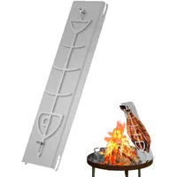 Flammlachsbrett Edelstahl,flammlachs Halterung,flammlachsbrett Edelstahl Für Feuerschale,flammlachsbret Edelstahl52 X 11.5 Cm,180° Drehbar & 5 Rutschfeste Kippwinkel,Lachsbretter Zum Grillen-B