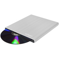 Archgon, Externer DVD Brenner Player G, PC, Mac, USB 3.0 USB-C, M-Disk, Slot Load Disc Drive, Alu, Silber