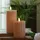 MARELIDA LED Kerze Liv Echtwachs gerillt geriffelt flackernd 12cm Timer altrosa