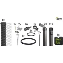 Gust. Alberts GmbH & Co. KG Maschendrahtzaun Set anthrazit-metallic zum Einschlagen, 25 m