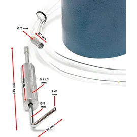 Wiltec Druckbecherpistole 1100ml 4-6bar 1/4" Hohlraumpistole u. Schläuche Spritzpistole Hakendüse Runddüse