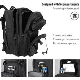 luxuskollektion Taktischer Rucksack 42L Schwarz
